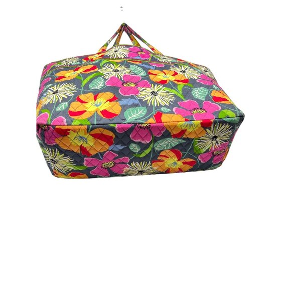Vera Bradley Jazzy Blooms Quilted Large Tote Bag Colorful Floral & Dual Handles - Picture 5 of 14